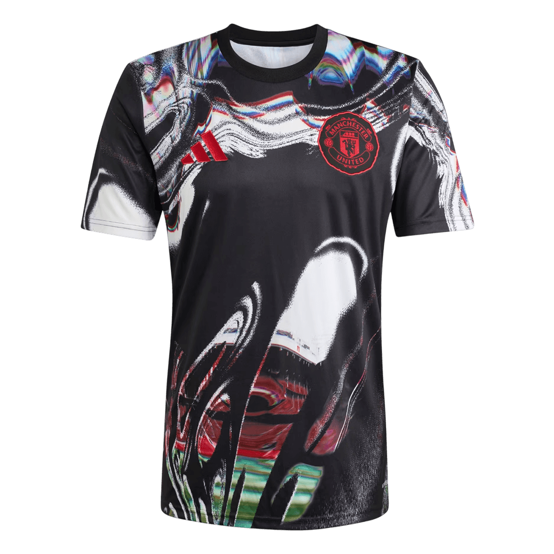 Manchester United Pre-Match Maillot 2025/26 Noir Grande Taille