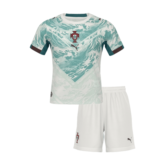 Portugal Extérieur Maillot Kit - Coupe du Monde 2026 Enfant Blanc