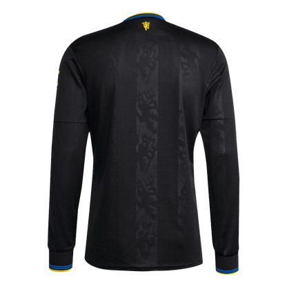 Manchester United Third Maillot Manches Longues 2025/26 Noir Grande Taille
