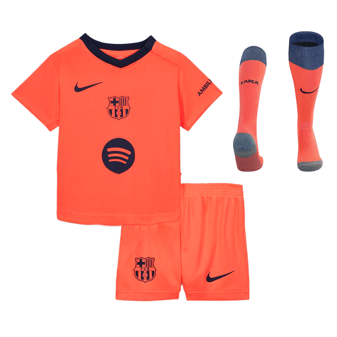 Barcelone Third Maillot Kit 2025/26 Enfant Orange