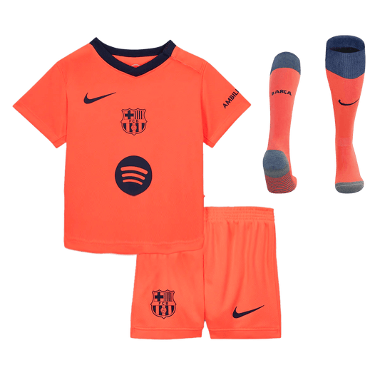 Barcelone Third Maillot Kit 2025/26 Junior Orange