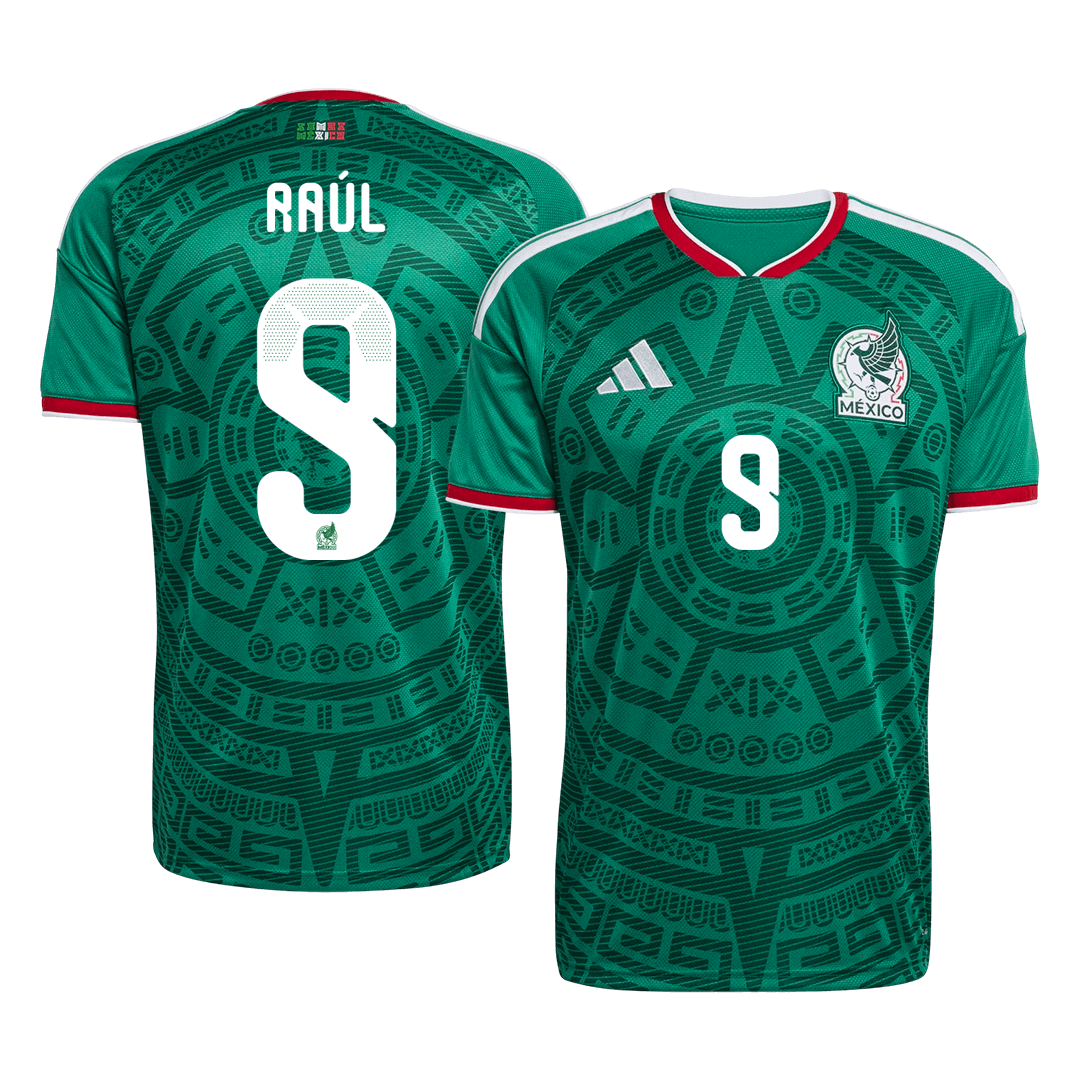 Raúl #9 Mexique Domicile Maillot - Coupe du Monde 2026 Vert