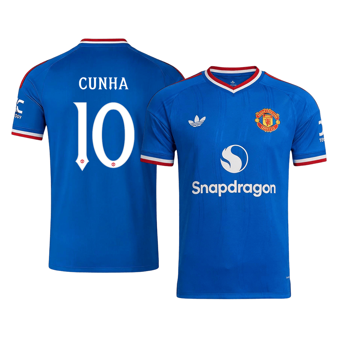 CUNHA #10 Manchester United Extérieur Maillot 2026/27 Bleu - UCL