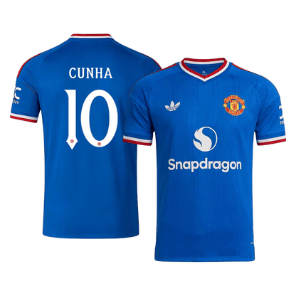 CUNHA #10 Manchester United Extérieur Maillot 2026/27 Bleu - UCL