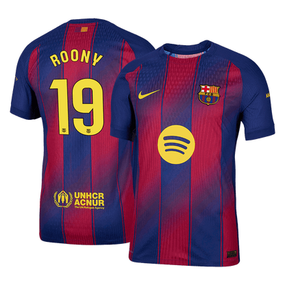 ROONY #19 Barcelone Domicile Maillot 2025/26 Rouge et Bleu Authentique