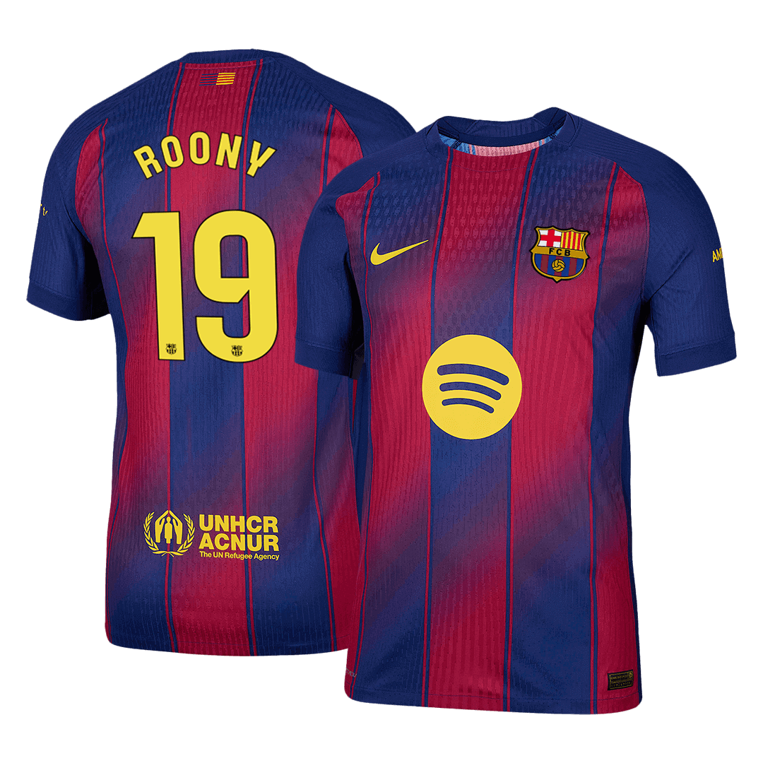 ROONY #19 Barcelone Domicile Maillot 2025/26 Rouge et Bleu Joueur
