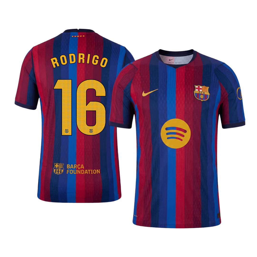 RODRIGO #16 Barcelone Domicile Maillot 2026/27 Rouge&Bleu Joueur