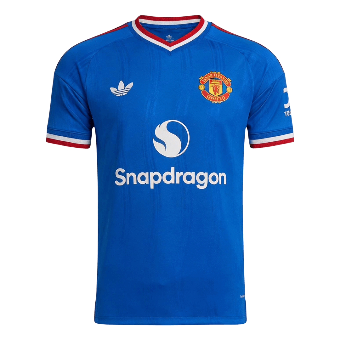 B. FERNANDES #8 Manchester United Extérieur Maillot 2026/27 Bleu Joueur - UCL