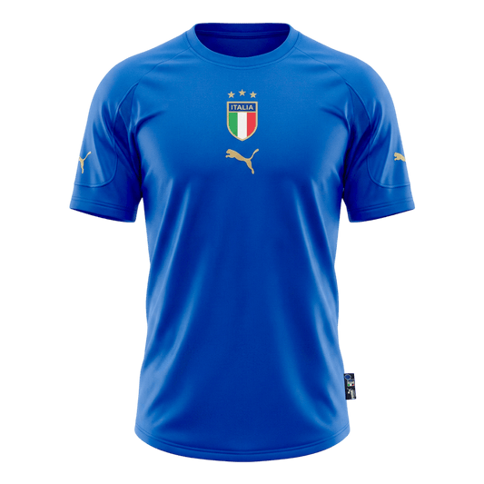 Retro Italie Domicile Maillot 2004 Bleu
