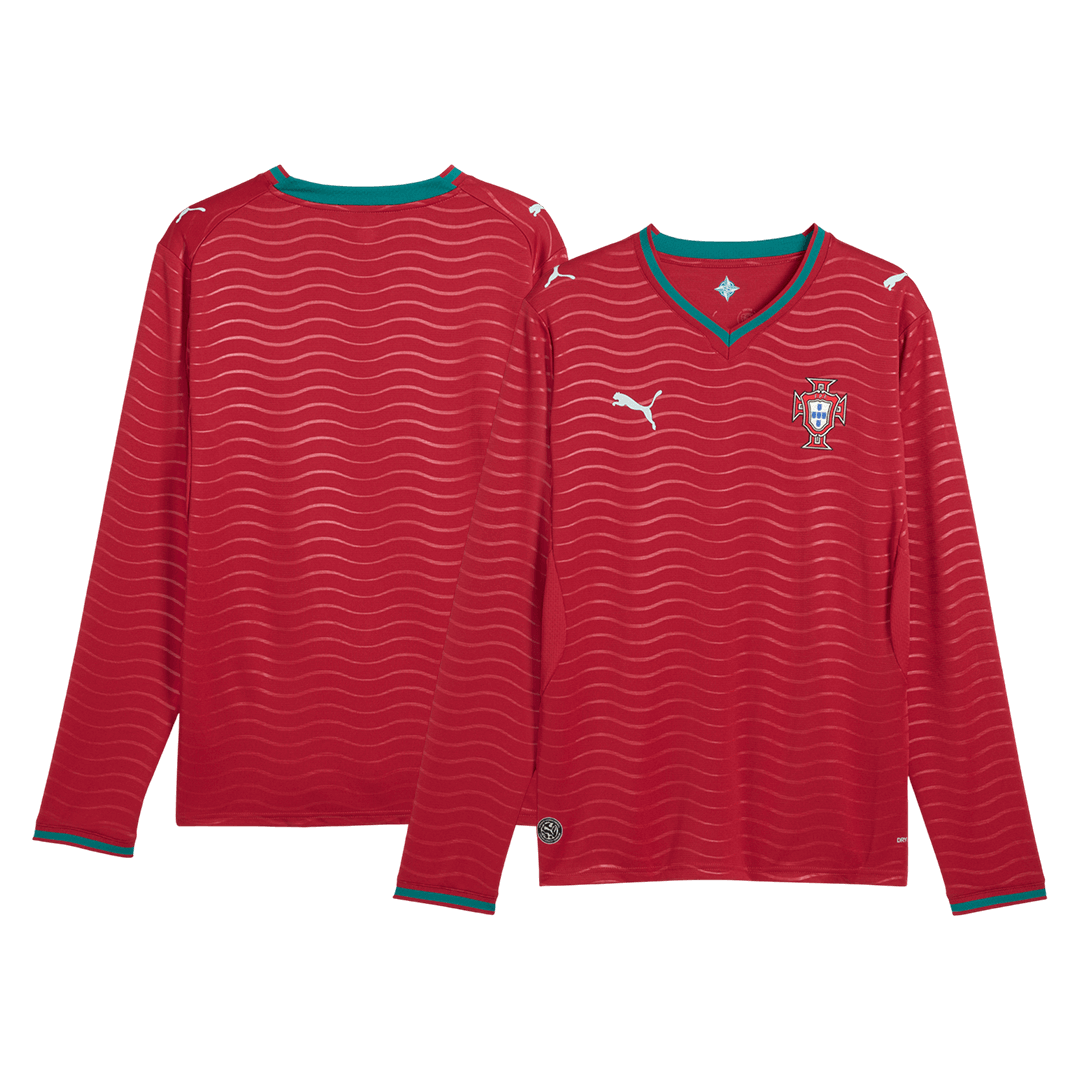 Portugal Domicile Maillot Manches Longues - Coupe du Monde 2026 Rouge