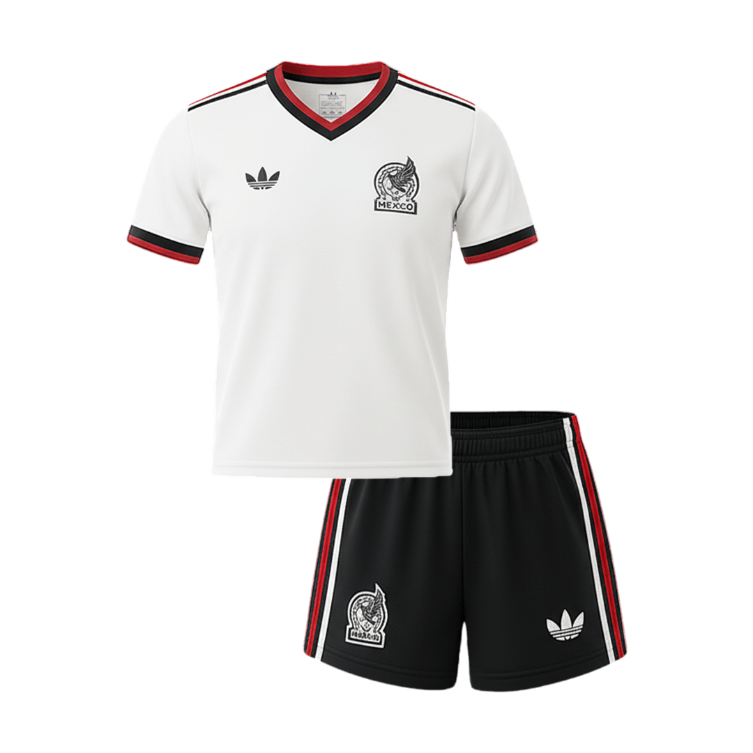 Mexique Extérieur Maillot Kit Coupe du Monde 2026 Junior Blanc