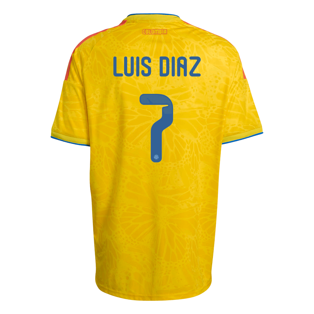 LUIS DíAZ #7 Colombie Domicile Maillot Coupe du Monde 2026 Jaune