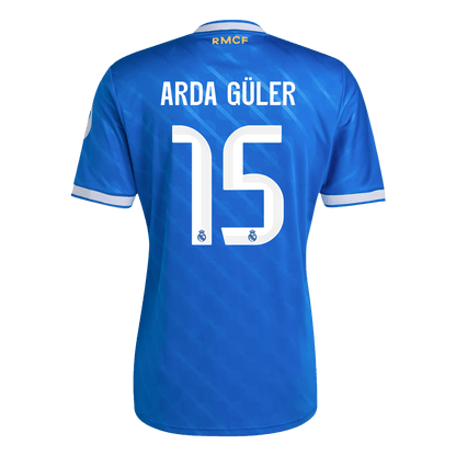ARDA GÜLER #15 Real Madrid Third Maillot 2025/26 Bleu