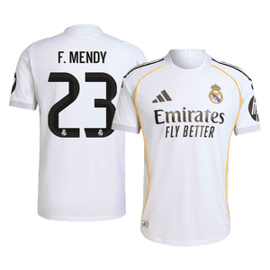 F.MENDY #23 Real Madrid Domicile Maillot 2025/26 Blanc Authentique