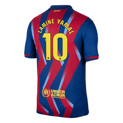 LAMINE YAMAL #10 Barcelone Fourth Maillot 2025/26 Rouge&Bleu
