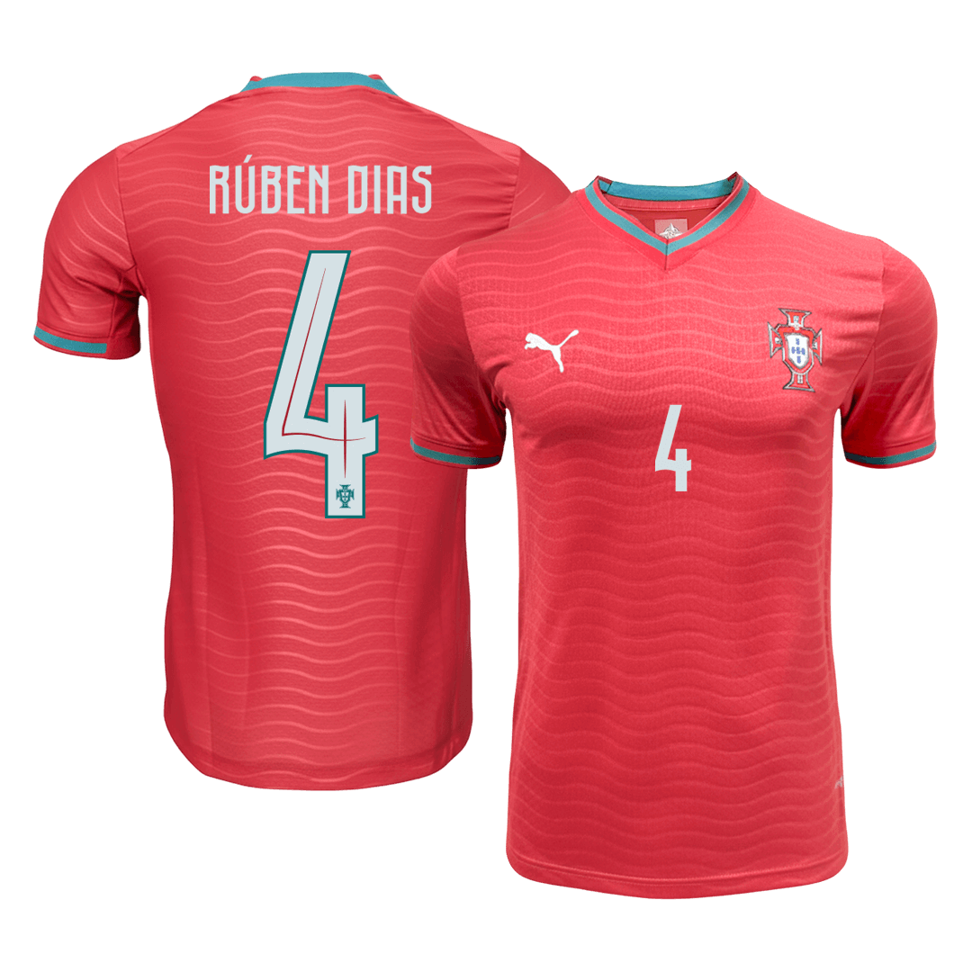 RÚBEN DIAS #4 Portugal Thuisshirt - Wereldkampioenschap 2026 Rood Speler