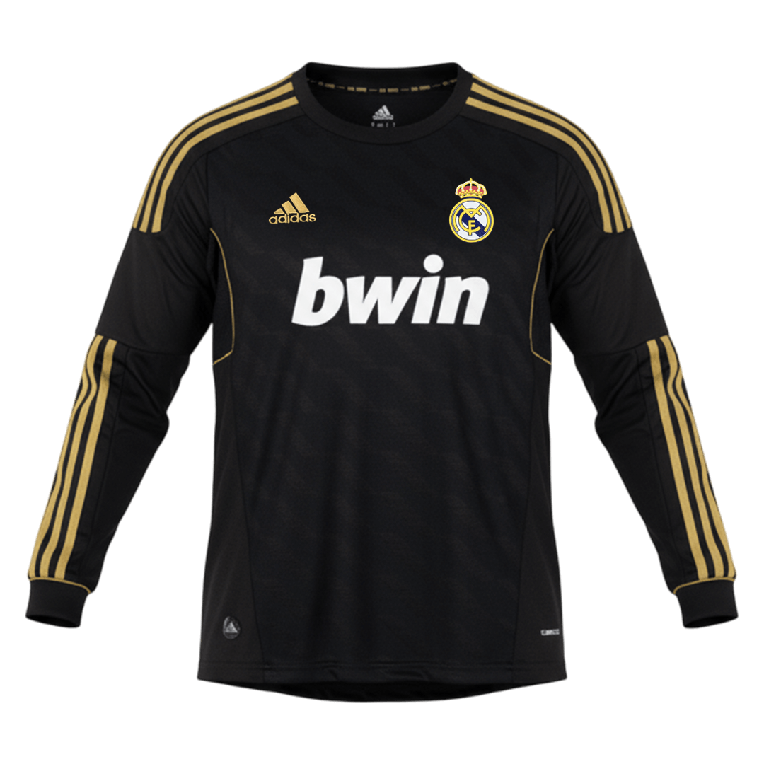 Retro Real Madrid Extérieur Maillot Manches Longues 2011/12 Noir
