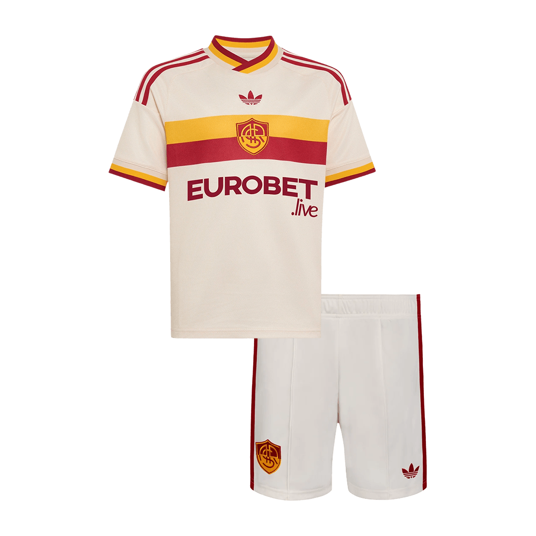 Roma Extérieur Maillot Kit 2026/27 Enfant Blanc