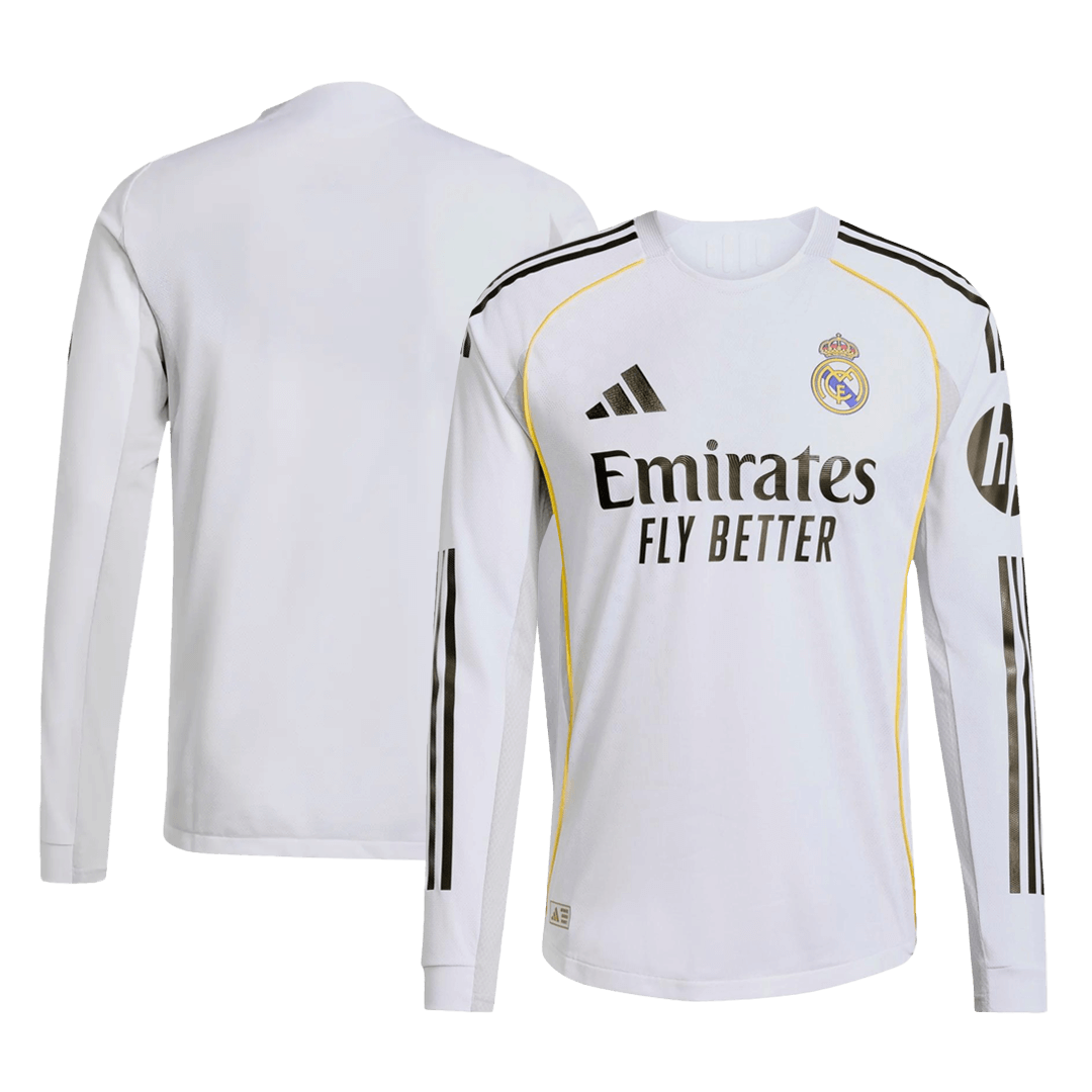Real Madrid Domicile Maillot Manches Longues 2025/26 Blanc