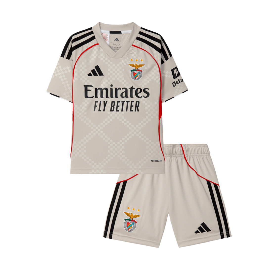 Lisbonne Extérieur Maillot Kit 2025/26 Junior Beige