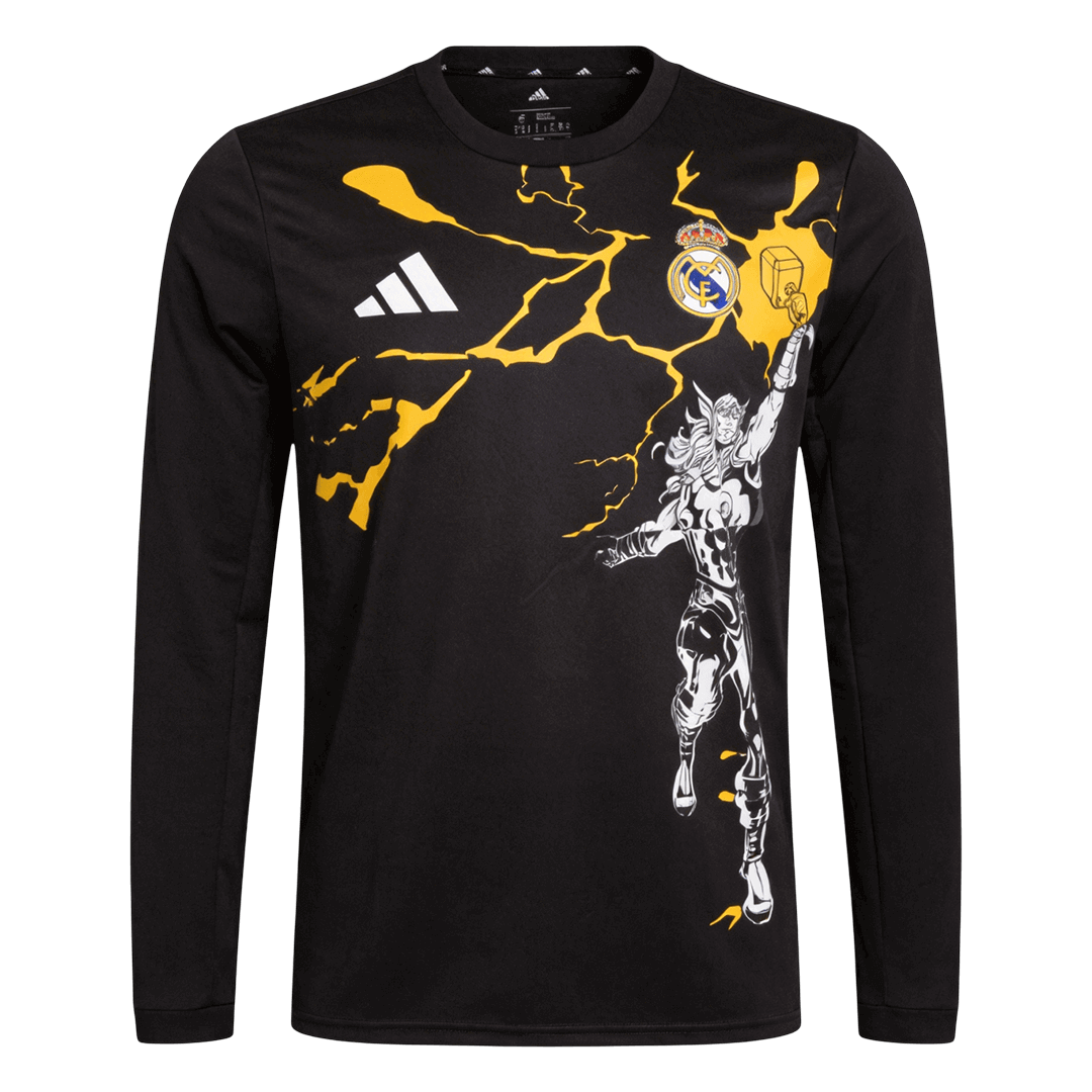 Real Madrid Thuisshirt Lange Mouwen 2025/26 Zwart Grote Maat