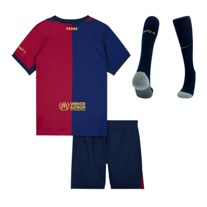 Barcelone Domicile Maillot Kit 2024/25 - Spotify Logo Without Text Enfant - Mon Maillot Foot Store