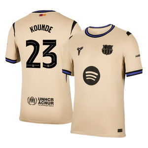 KOUNDE #23 Barcelone Extérieur Maillot 2025/26 Jaune - UCL
