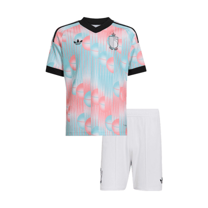 België Uitshirt Kit - Wereldbeker 2026 Kind Blauw&Roze