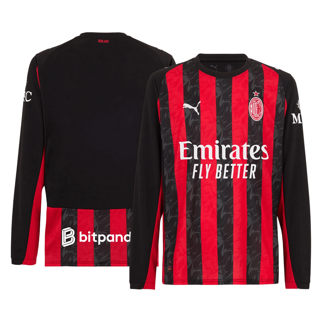 AC Milan Domicile Maillot Manches Longues 2025/26 Rouge&Noir