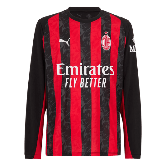 AC Milan Domicile Maillot Manches Longues 2025/26 Rouge&Noir Grande Taille